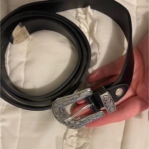 Black and silver belt
